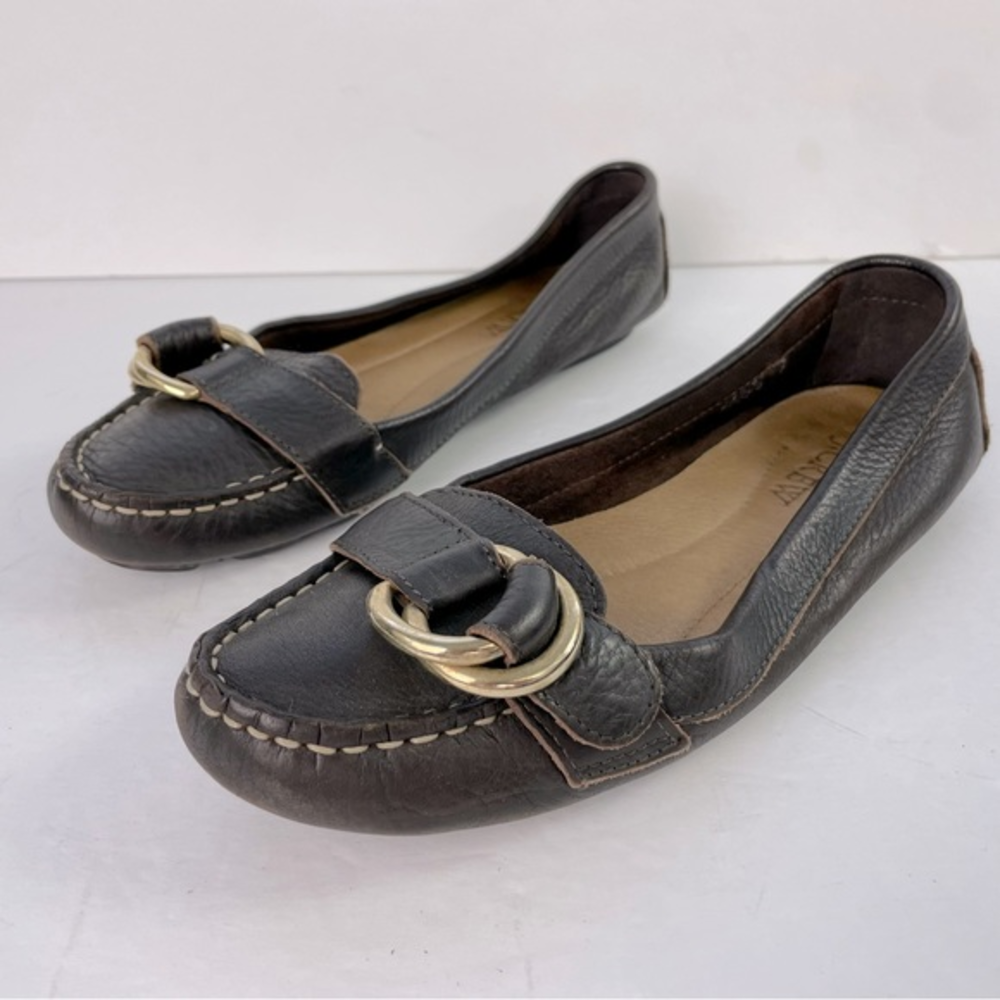J Crew Brown Leather Driving Moccasins Loafer Flats‎